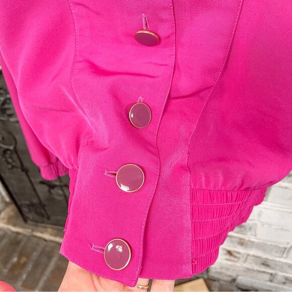 Vintage 80s Philippe Marque Bright Pink Embroidered Jacket M - Picture 4 of 12